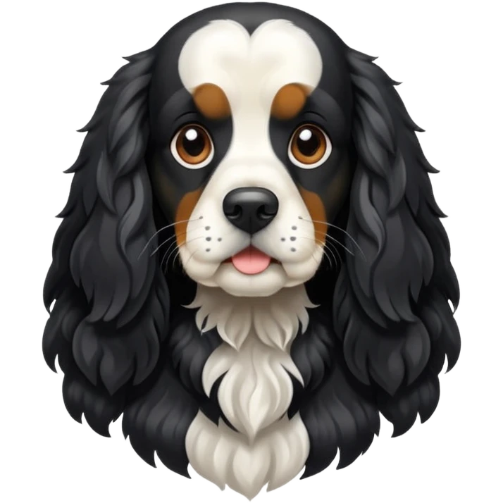 Собака русский кокер спаниель черно-белого цвета emoji