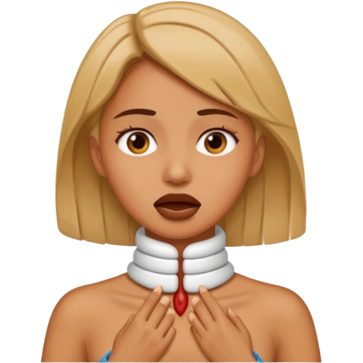 woman choking her neck emoji