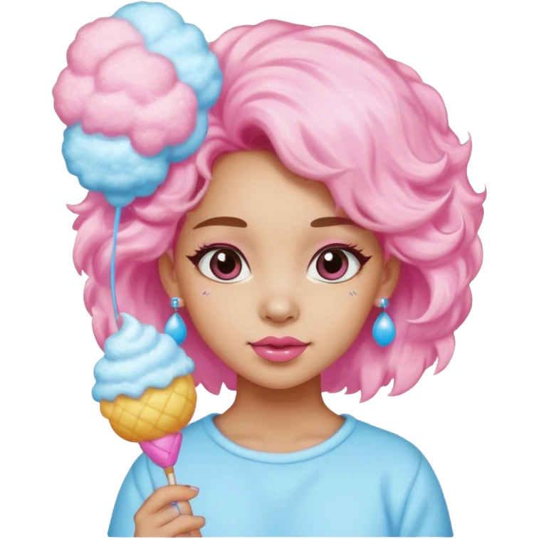 cotton candy girl earringed emoji