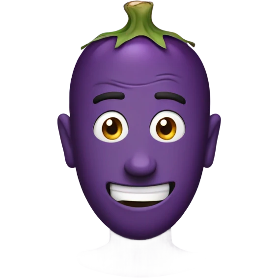 Surprised man with eggplant emoji