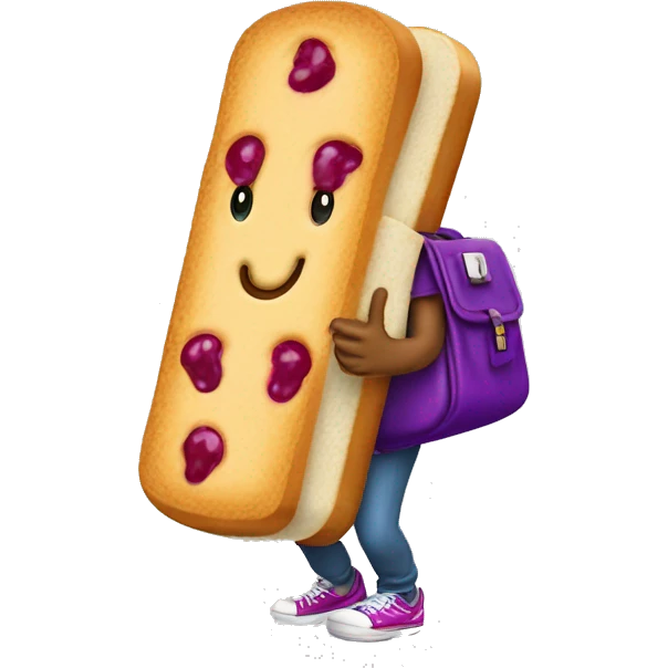 I giant walking peanut butter and jelly sandwich wearing a gold chain with a bag of money. emoji