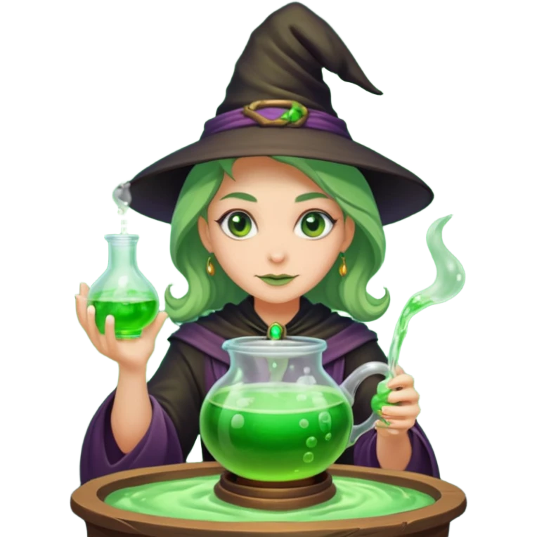 green witch cooking potion emoji