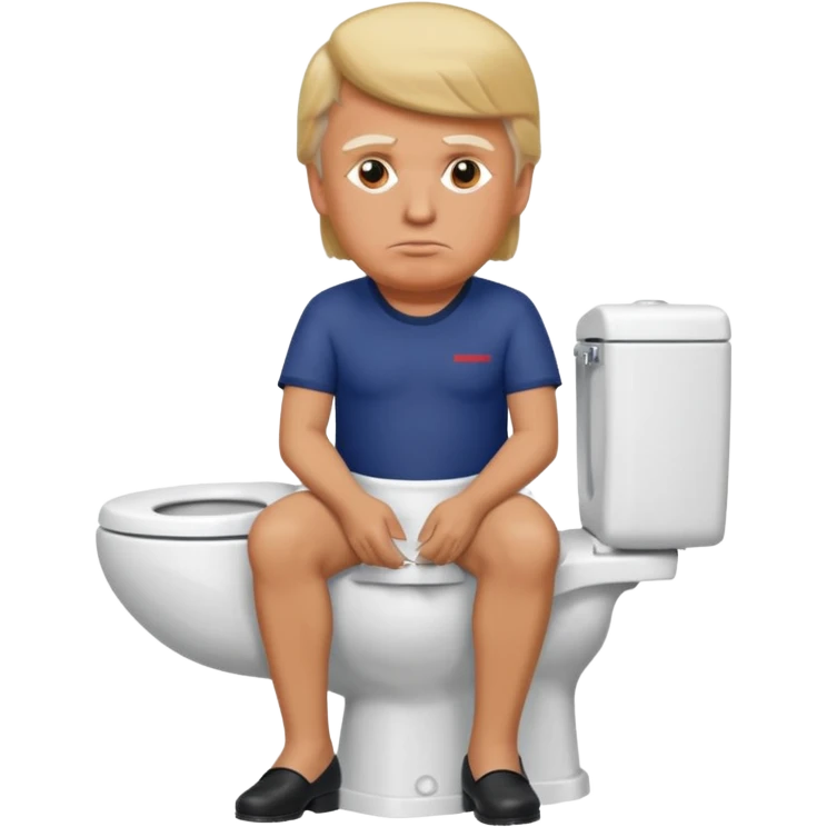 donald trump sitting on skibidi toilet emoji