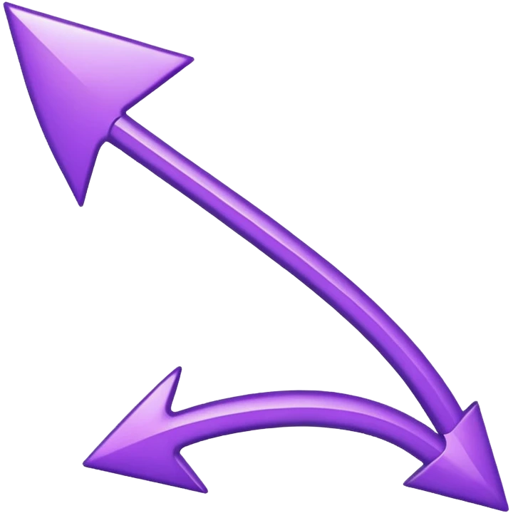 arrow curved emoji-style purple colour emoji