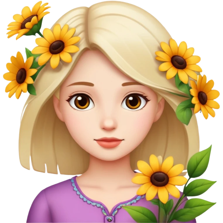 girl with flowers emoji