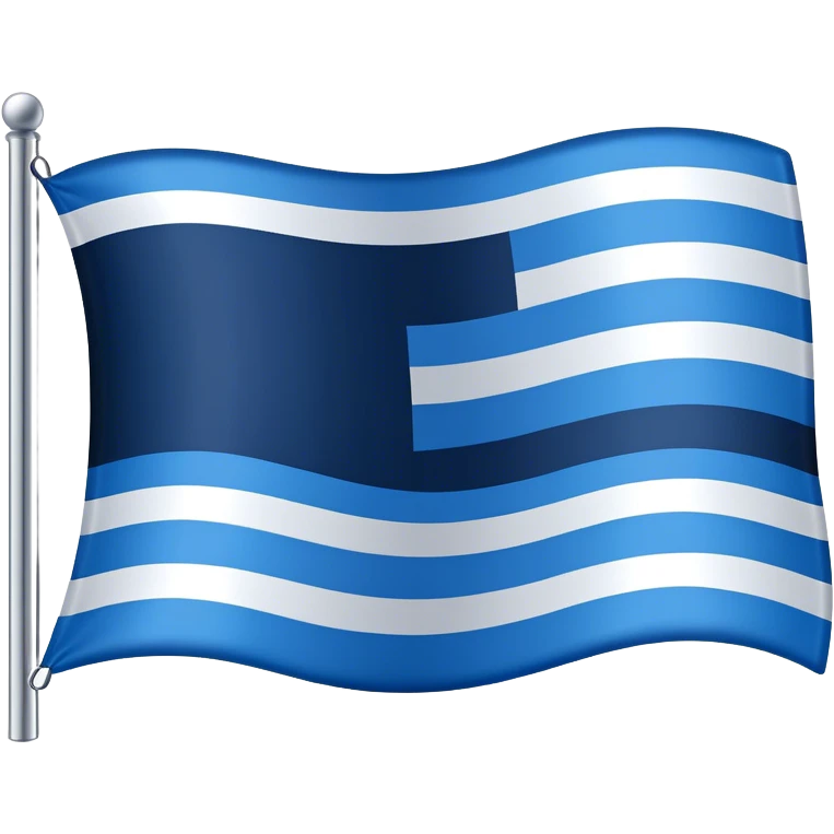 Make a 5-striped horizontal flag colored with dark blue, blue, dark grey, blue and dark blue.  emoji