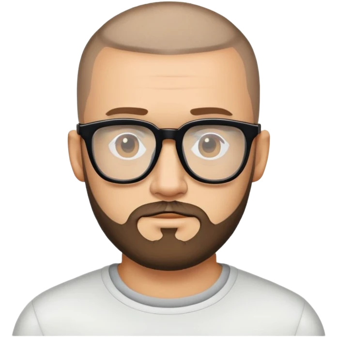 Buzz cut WITH BEARD and cool glasses emoji
