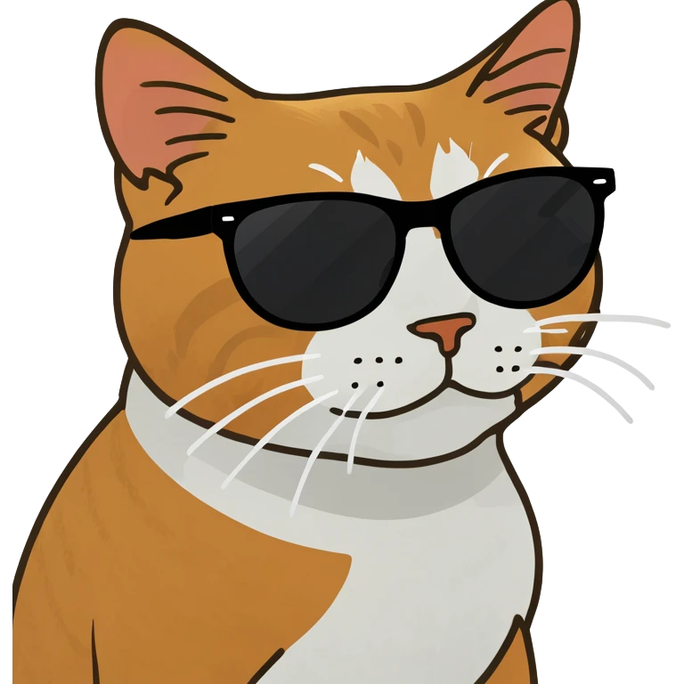 Cat with sunglasses emoji