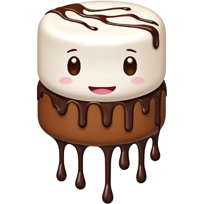 Marshmallow with chocolate dripping down emoji