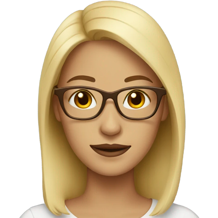 Blonde woman with brown glasses  emoji