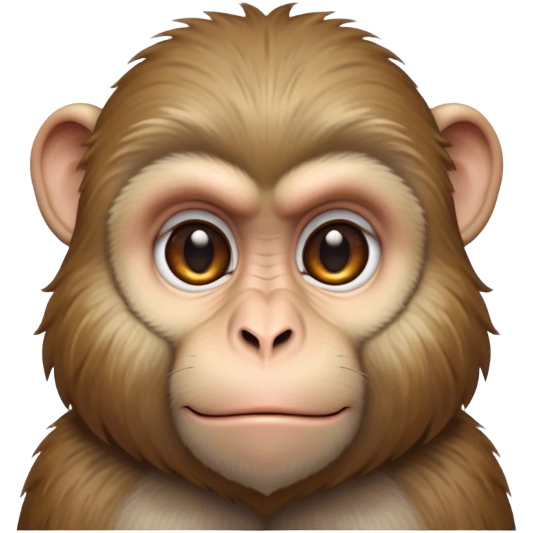 Cinematic Noble Macaque Portrait Emoji, Poised and regal, with a smart, agile build and expressive, deep-set eyes, adorned with soft, detailed fur and a dignified expression, Simplified yet sharp and sophisticated features, highly detailed, glowing with a soft, natural radiance, high shine, intelligent and commanding, stylized with an air of primate nobility, focused and alert, soft glowing outline, capturing the essence of a watchful and confident guardian that appears ready to leap out of the screen with effortless authority! emoji
