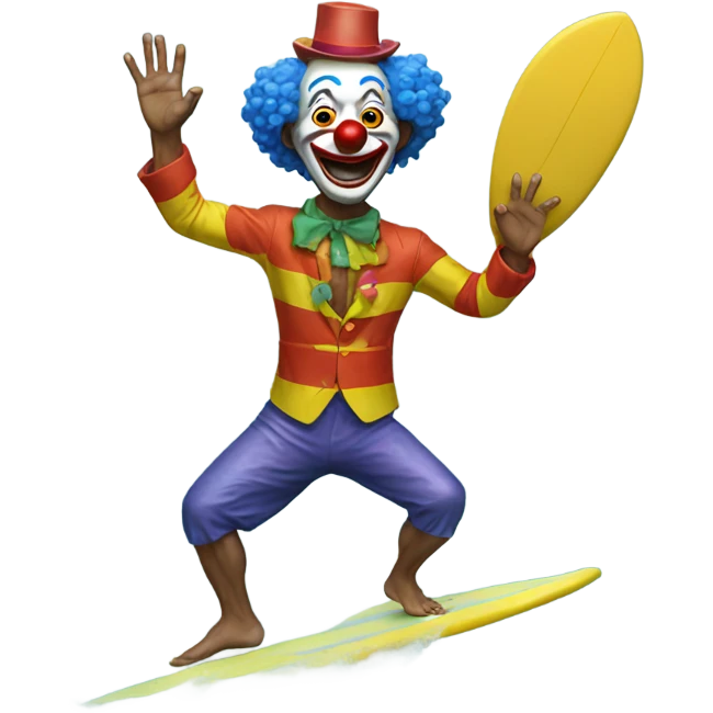 Surfing clown emoji