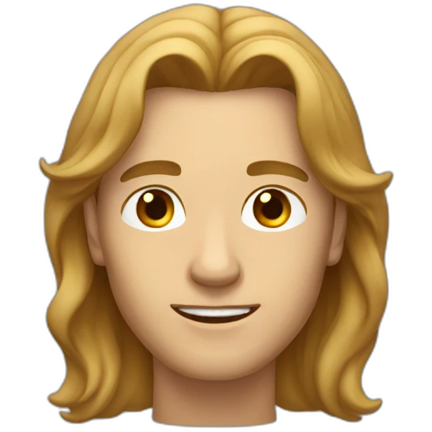 Man with long light brown hair without moustache emoji