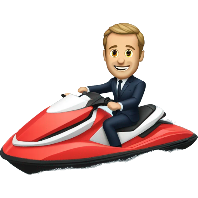 Macron qui fait du jet ski  emoji