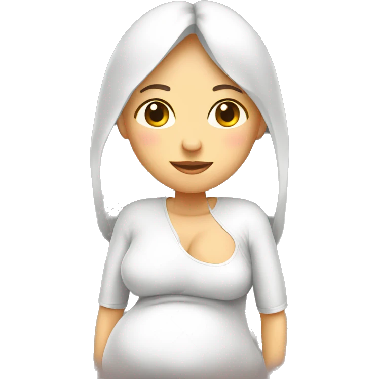  Mujer embarazada piel blanca cuerpo completo voltead de lado derecho emoji