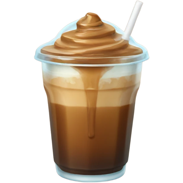 Caramel iced coffee in a clear cup  emoji