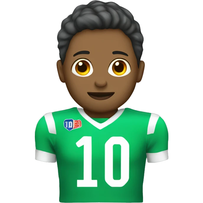 Green Football shirt with number 10 emoji