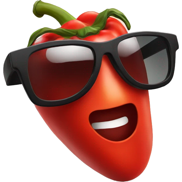 serious Red Pepper in black sun glasses emoji