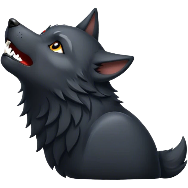 Black wolf howling  emoji