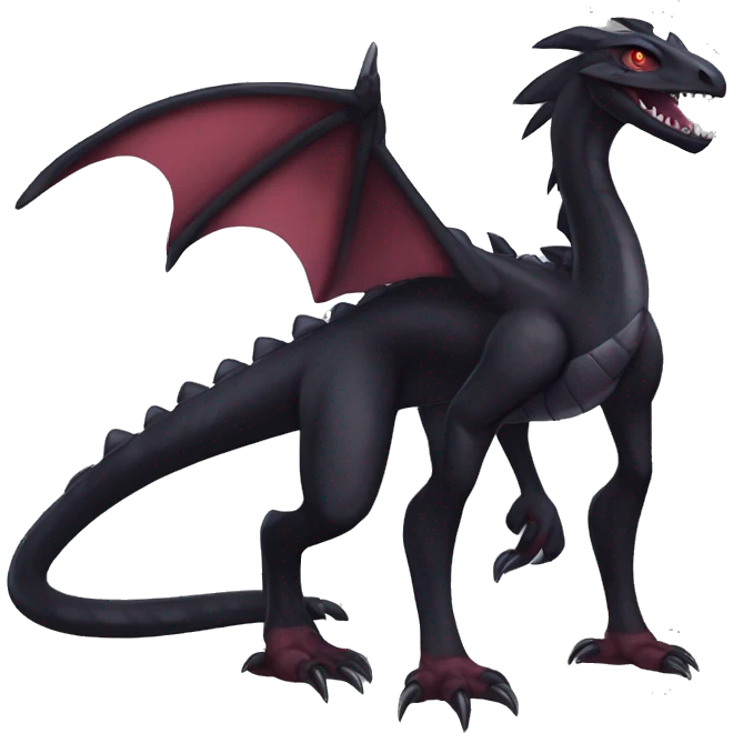 cool edgy black and maroon Dark-type nargacuga Salazzle  Salandite Pokémon full body by LiLaiRa, by Falvie emoji