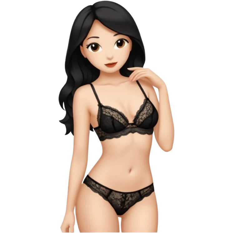 Sexy Black lace lingerie emoji