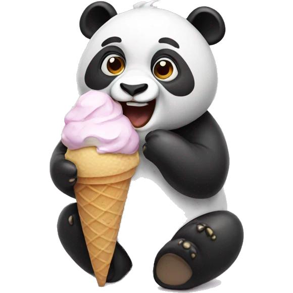Panda eating ice cream emoji