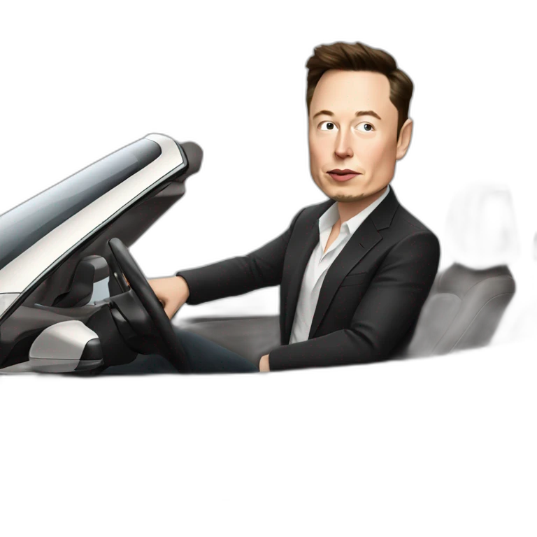 Elon musk driving tesla emoji