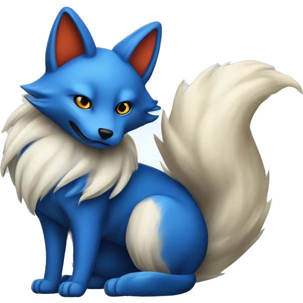 blue nine tail kitsune emoji