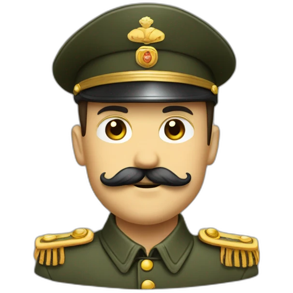 Monsieur avec une moustache carré et un habit militaire emoji
