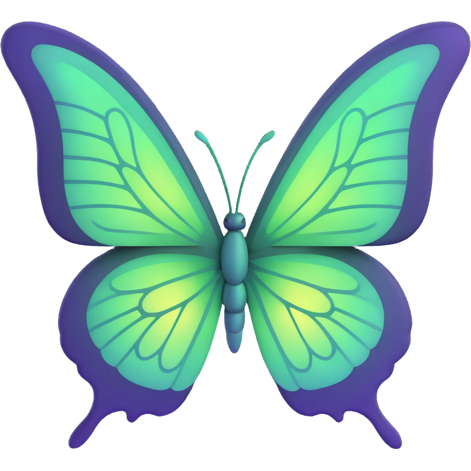 Add a glowing outline around the butterfly's wings, keeping the vibrant #c0ff53 green, glowing highlights, magical particles, dreamy aura, elegant fine vein patterns, layered textures, ornamental accents, and transparent background in a 3D cartoon, digital fantasy art style. emoji