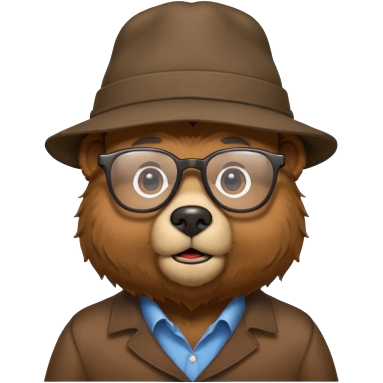 glasses bear with hat and shirt emoji
