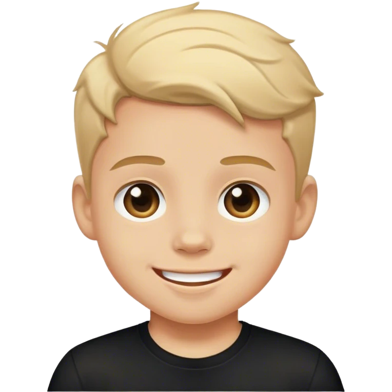 happy boy in black shirt emoji