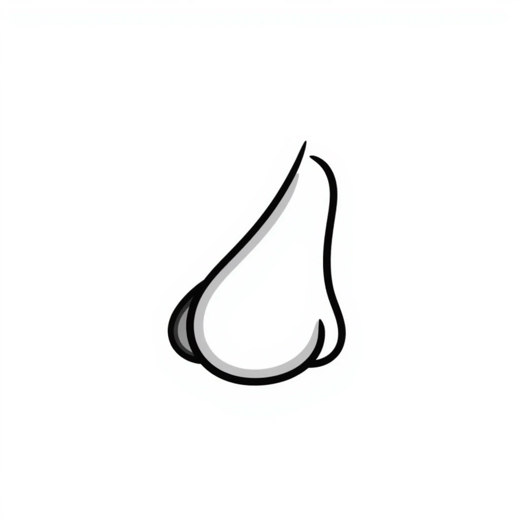 Hand-drawn human nose with nostrils emoji