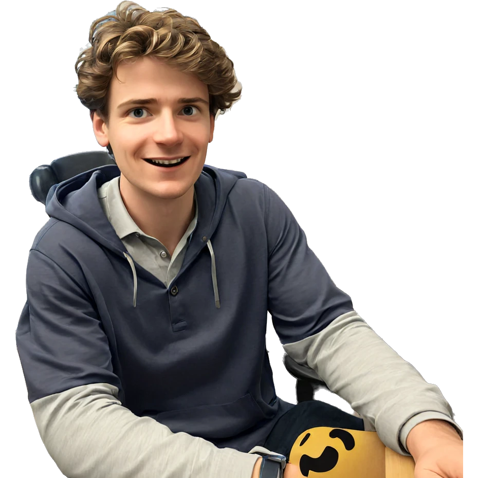 smiling boy indoors with shirt emoji