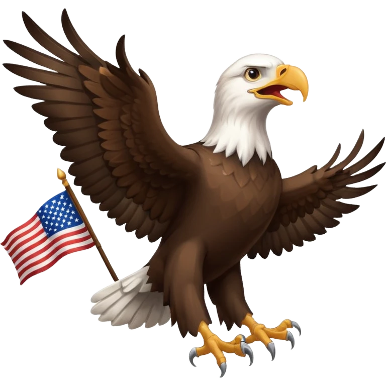 eagle with a USA flag in its mouth  emoji