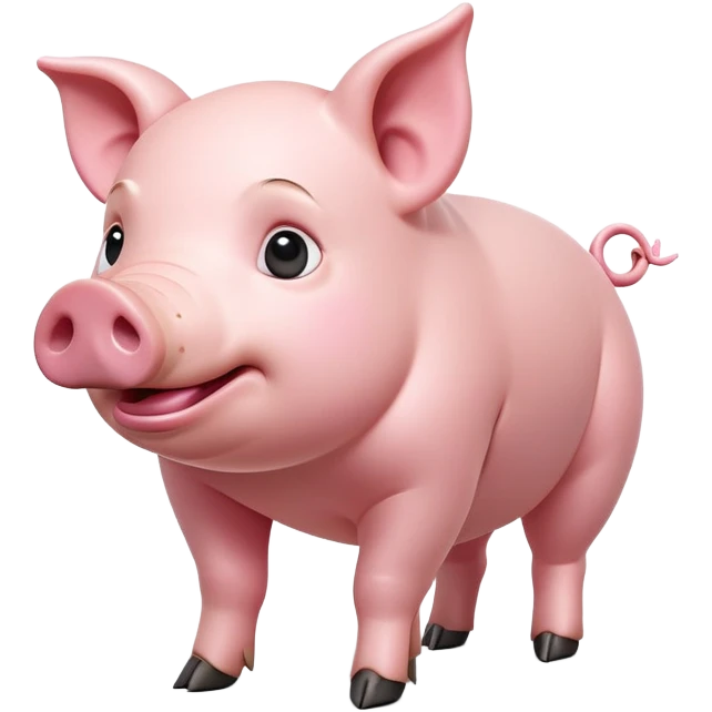 cinematic-[realistic pig]-realistic-full-body-standing-emoji,-tail-flicking-lazily,-head-tilted-dramatically,-sleek-[pink]-skin,-simplified-yet-realistic-focused-features,-highly-detailed,-glowing-with-an-almost-sarcastic-glow emoji