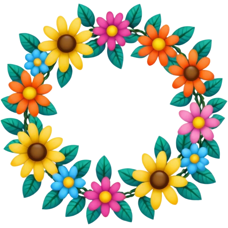 two flower garlands emoji