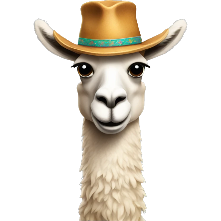 llama with hat emoji