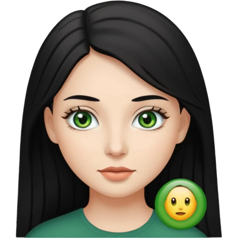enemies chico pelo negro ojos grises chica pelo castaño largo ojos verdes emoji