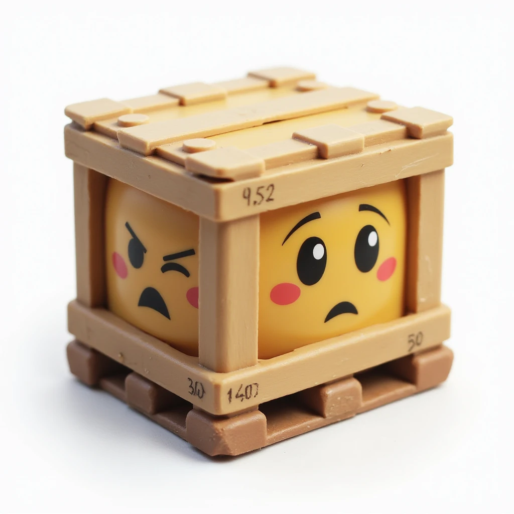 A realistic style missile crate emoji, side view emoji