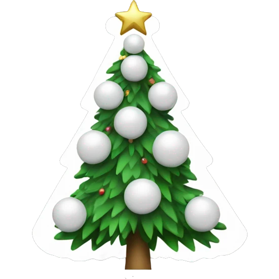 Christmas tree in white with good bells emoji