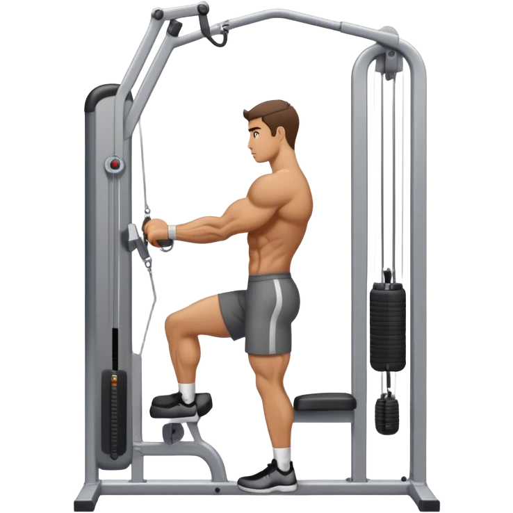 side-view man cable-machine tricep-pushdown emoji