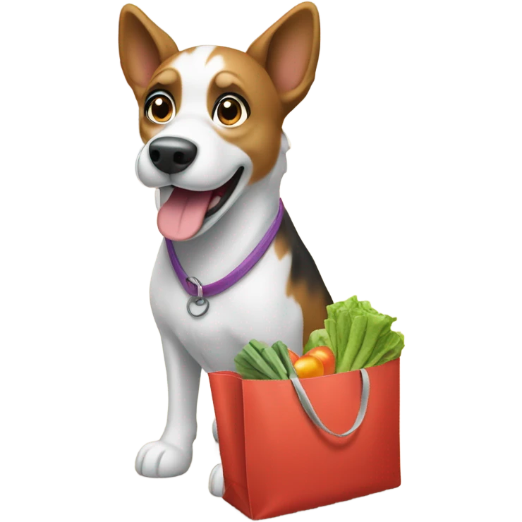 dog is shopping emoji