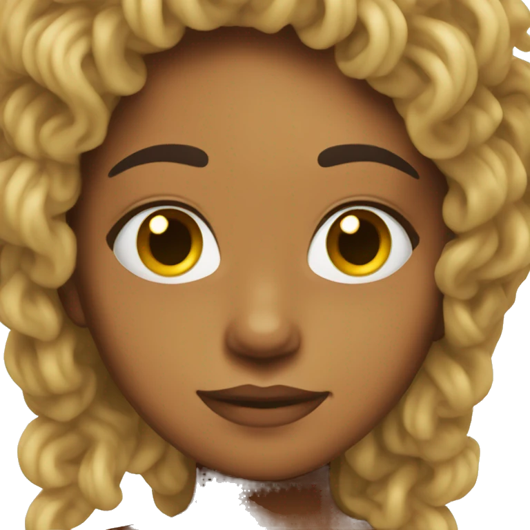 Brown girl with ramen noodles as hair emoji