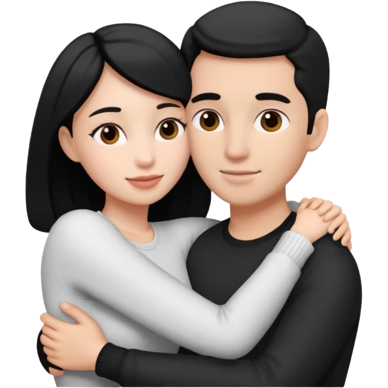 Black and white style couple emoji