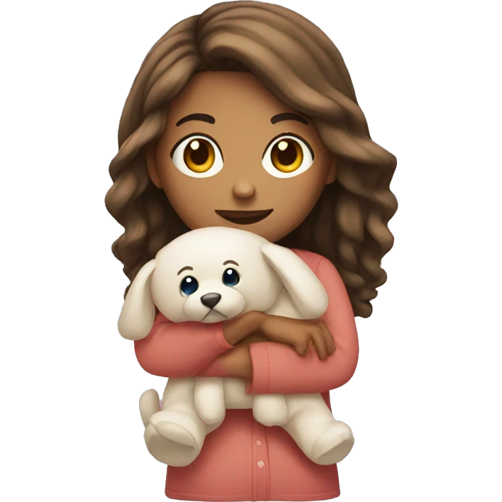 Girl with plushy emoji