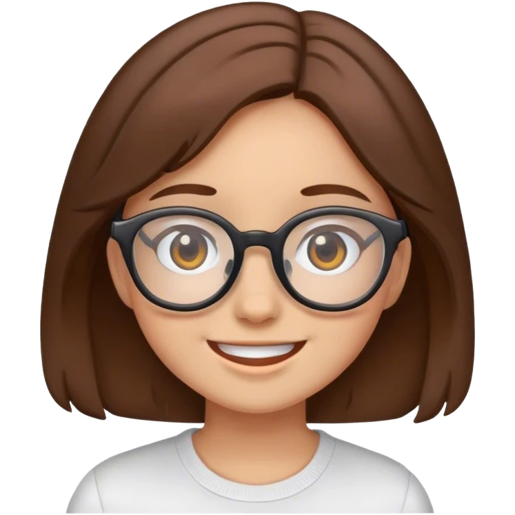 Girl with brown hair and glasses traveling emoji