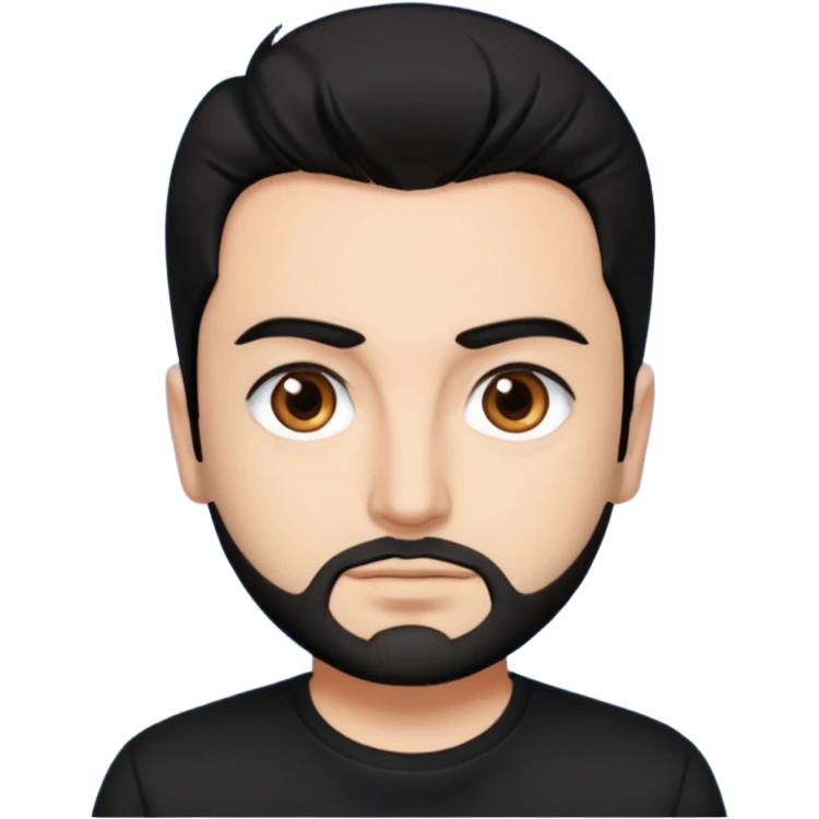 Chris Kirkpatrick brown eyes, black hair, black shirt emoji
