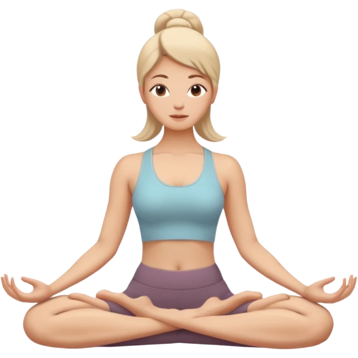 yoga woman in a different pose, simple emoji