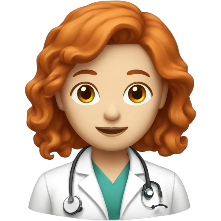 A redhead doctor emoji